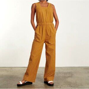 Everlane The Fatigue Apron Jumpsuit Size 4 Wide-Leg Fit Amber Gold